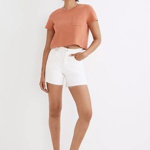 Madewell High-Rise White Denim Shorts